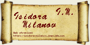 Isidora Milanov vizit kartica